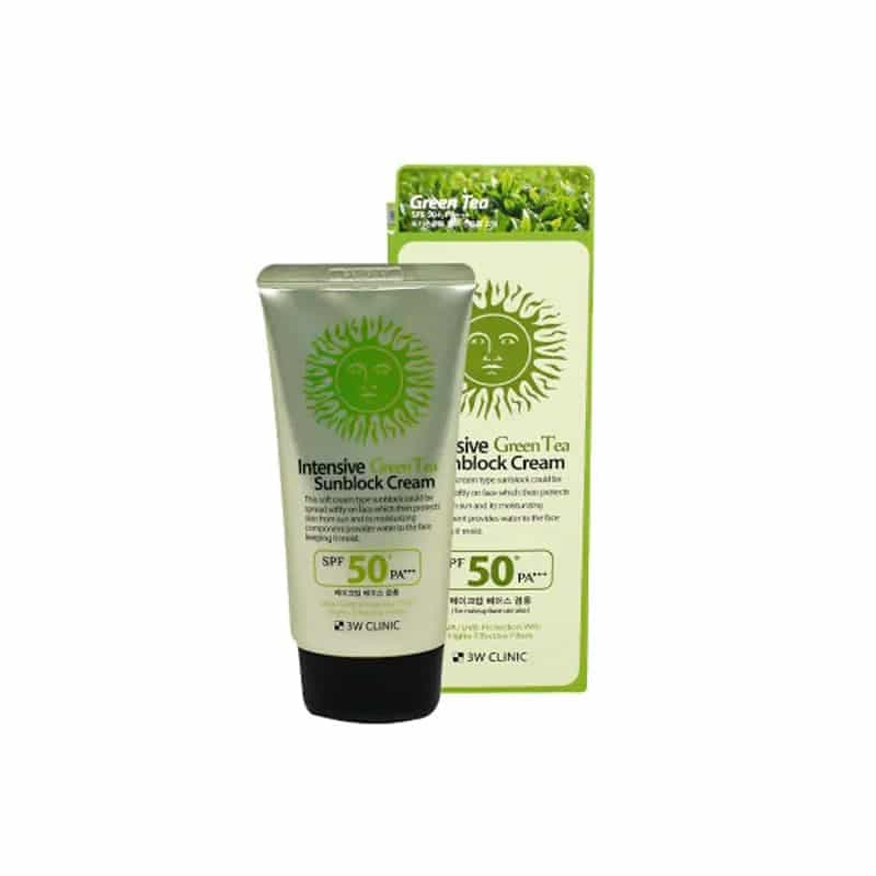 3W Clinic Green Tea Sunblock Cream SPF 50+PA+++ 70ml